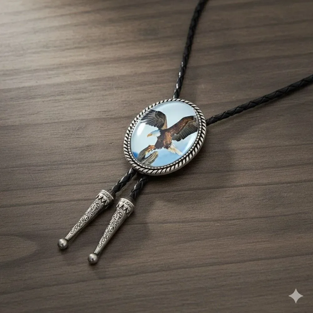 The Frontier Spirit: Southwestern Eagle Bolo Tie New